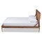 Baxton Studio Jamila Modern Transitional Walnut Brown Finished Wood and Synthetic Rattan Platform Bed-Full 194-11510-ZORO - alternate 9